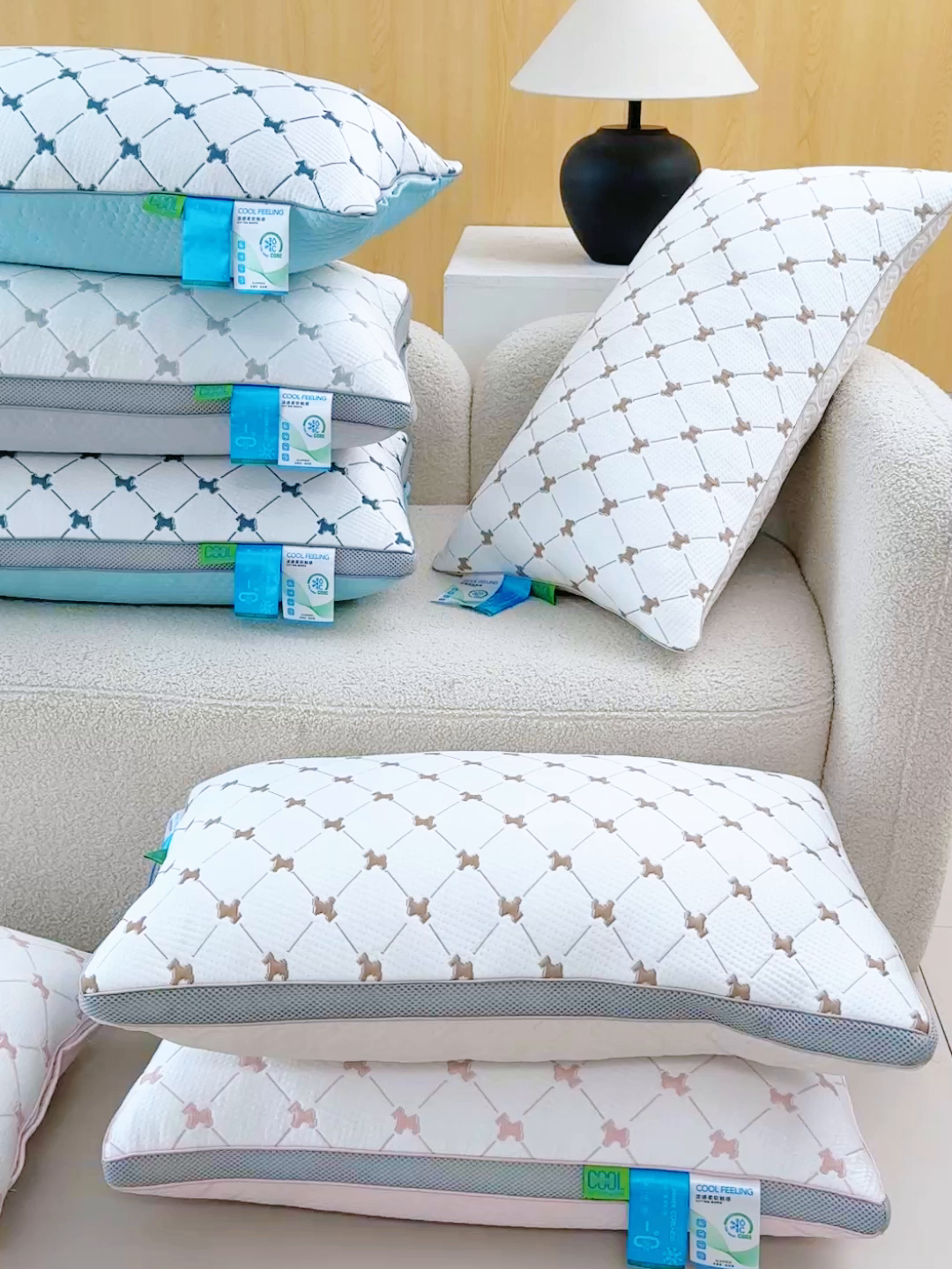 91家纺网 家纺一手货源 找家纺 （总）仁宇枕业 2026新款新品 马到成功夏季清凉冰爽凉爽舒适高枕头枕芯