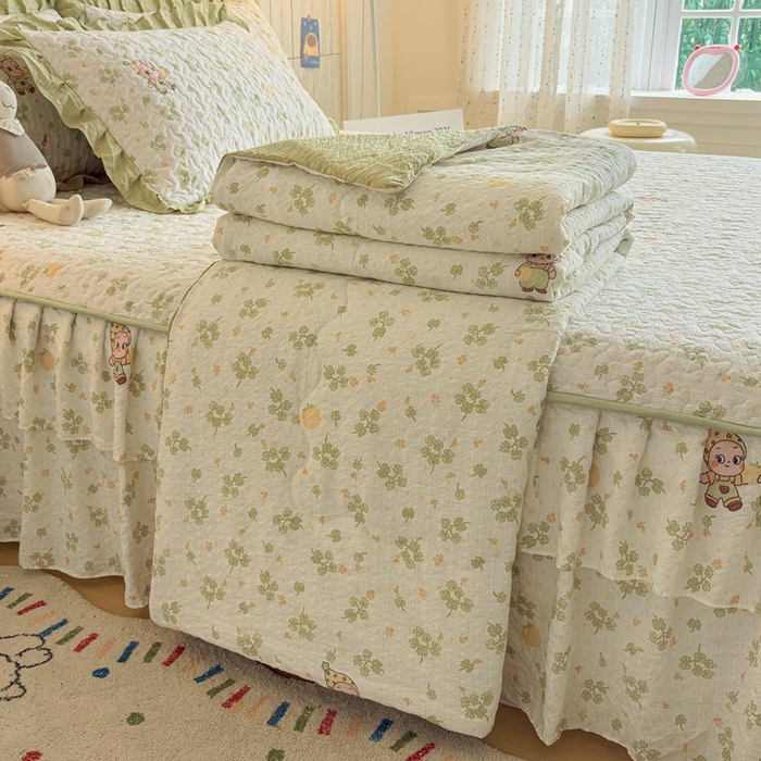 铠畅家纺 2026新款泡芙纱水洗棉夏被四件套 青禾于免