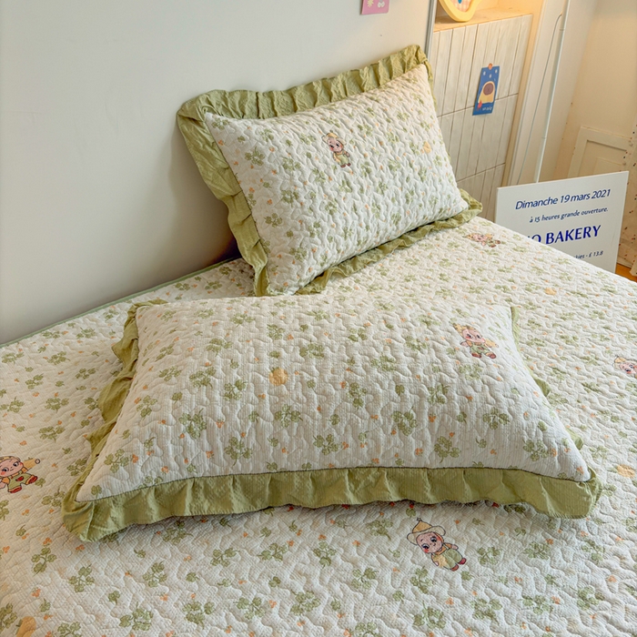 91家纺网 家纺一手货源 找家纺 铠畅家纺 2026新款泡芙纱水洗棉夏被四件套 青禾于免