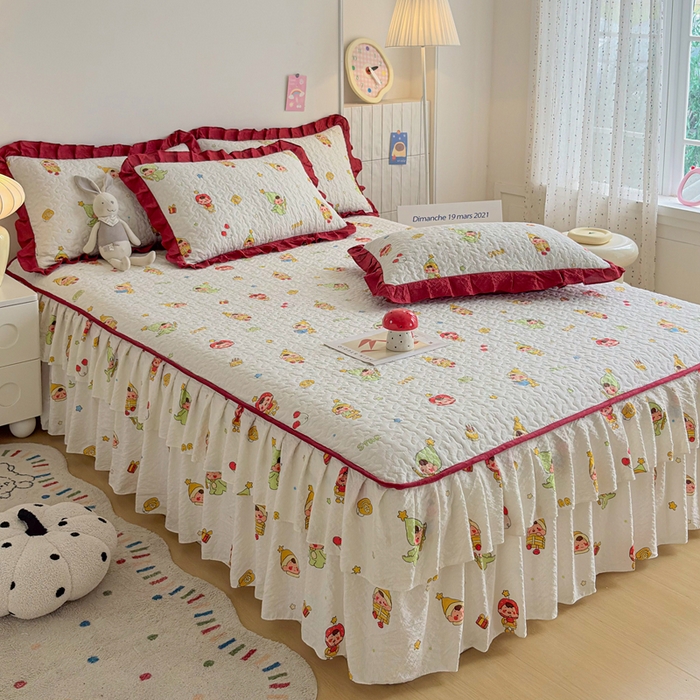 91家纺网 家纺一手货源 找家纺 铠畅家纺 2026新款泡芙纱水洗棉夏被四件套 同梦圆舞曲