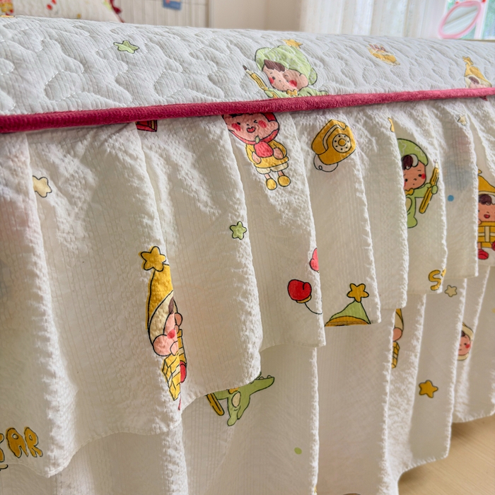 91家纺网 家纺一手货源 找家纺 铠畅家纺 2026新款泡芙纱水洗棉夏被四件套 同梦圆舞曲