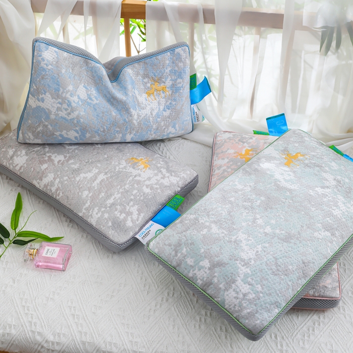 91家纺网 家纺一手货源 找家纺 （总）仁宇枕业 2026新款新品 玫瑰系列夏凉枕透气款荞麦枕头枕芯