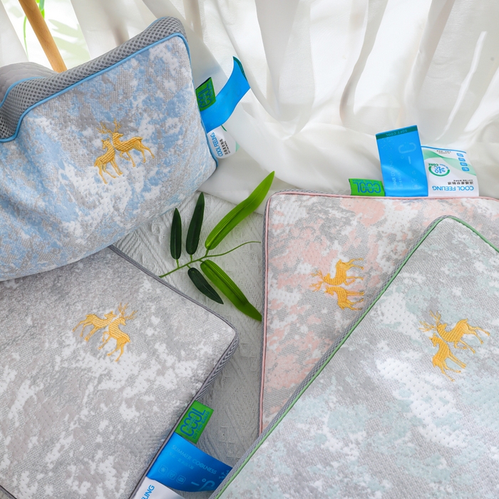 91家纺网 家纺一手货源 找家纺 （总）仁宇枕业 2026新款新品 玫瑰系列夏凉枕透气款荞麦枕头枕芯