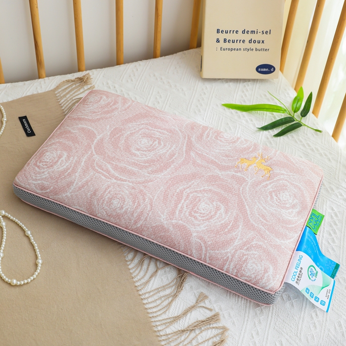 91家纺网 家纺一手货源 找家纺 （总）仁宇枕业 2026新款新品 玫瑰系列夏凉枕透气款荞麦枕头枕芯