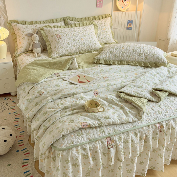 91家纺网 家纺一手货源 找家纺 （总）铠畅家纺 2026新款泡芙纱水洗棉夏被四件套