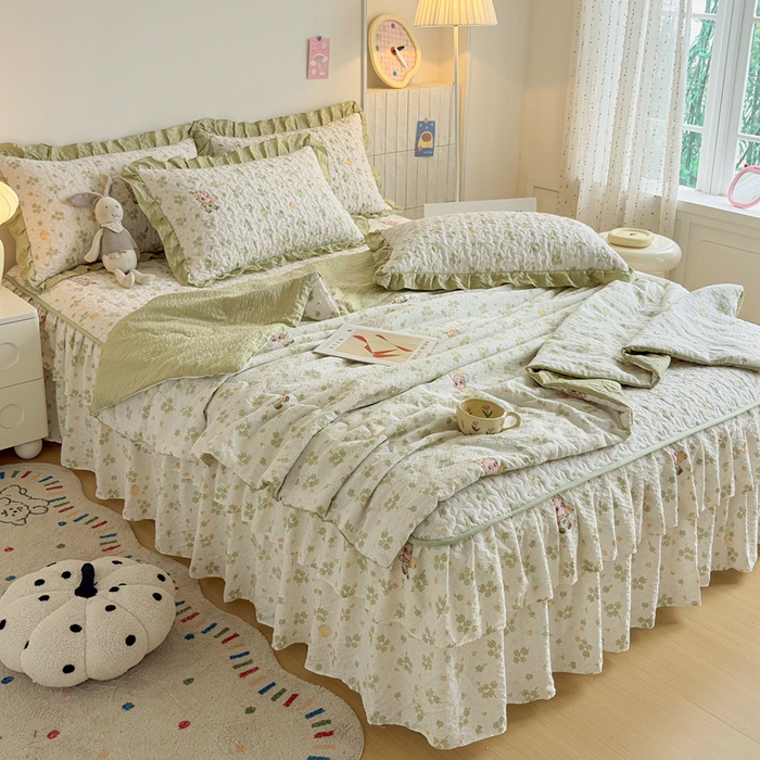 91家纺网 家纺一手货源 找家纺 （总）铠畅家纺 2026新款泡芙纱水洗棉夏被四件套