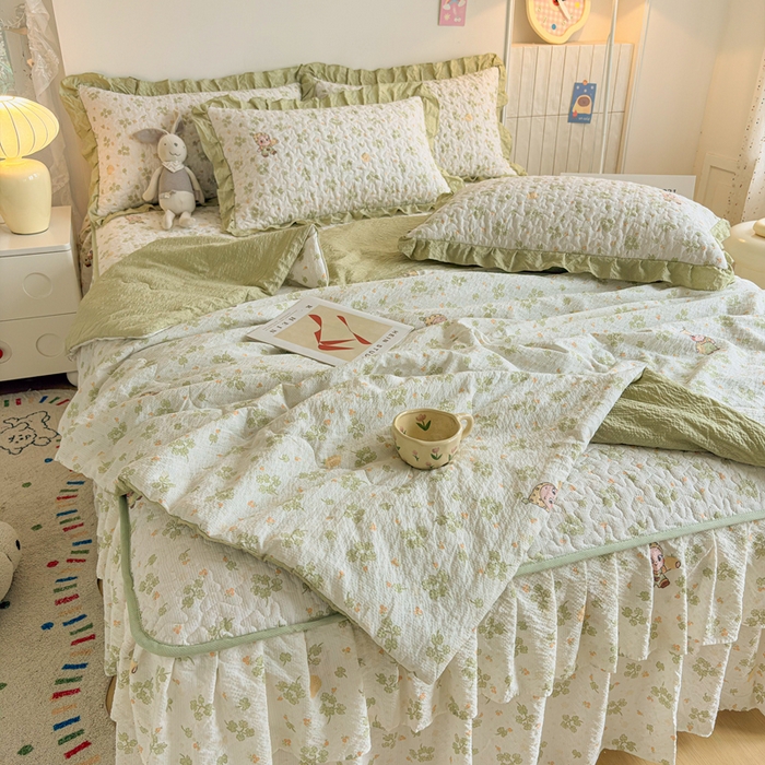 91家纺网 家纺一手货源 找家纺 （总）铠畅家纺 2026新款泡芙纱水洗棉夏被四件套