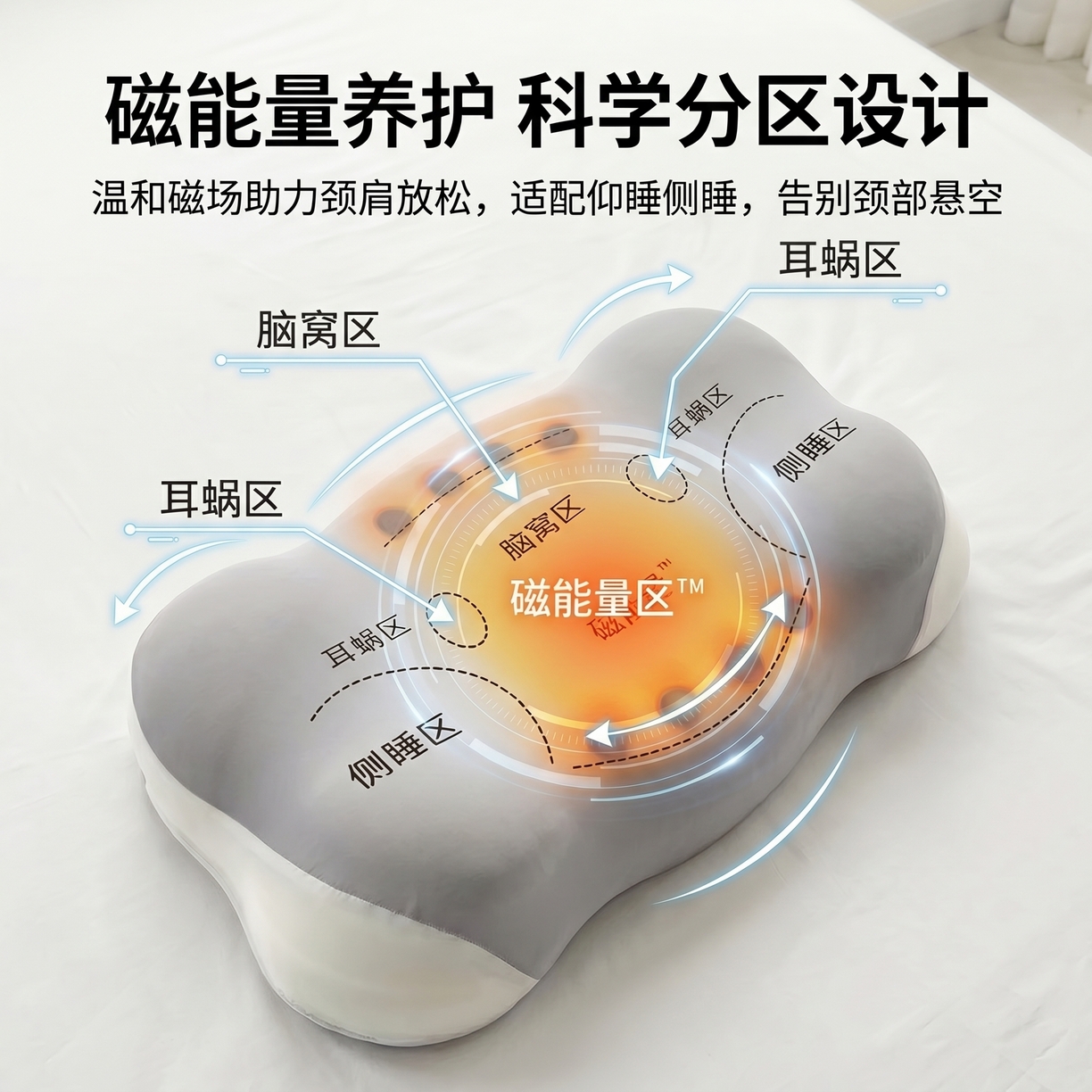 （总）熙朵梦家纺 2026新款记忆棉大云朵磁石枕玉石枕枕头磁疗枕芯