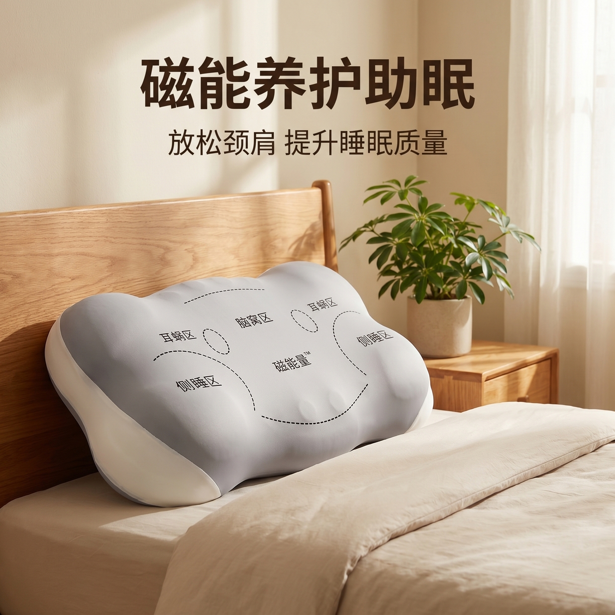 91家纺网 家纺一手货源 找家纺 （总）熙朵梦家纺 2026新款记忆棉大云朵磁石枕玉石枕枕头磁疗枕芯