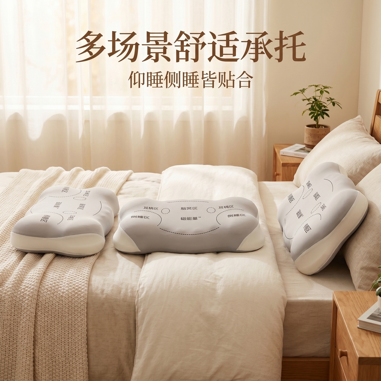 91家纺网 家纺一手货源 找家纺 （总）熙朵梦家纺 2026新款记忆棉大云朵磁石枕玉石枕枕头磁疗枕芯