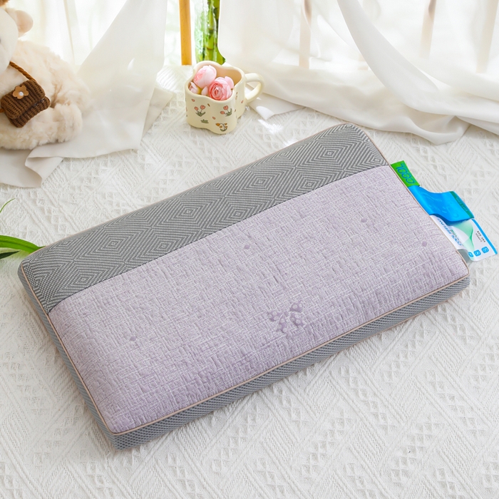 仁宇枕业 2026新款新品 透气款夏凉凉感丝荞麦枕头枕芯 透气拼色蝴蝶结夏凉枕-双边款粉色