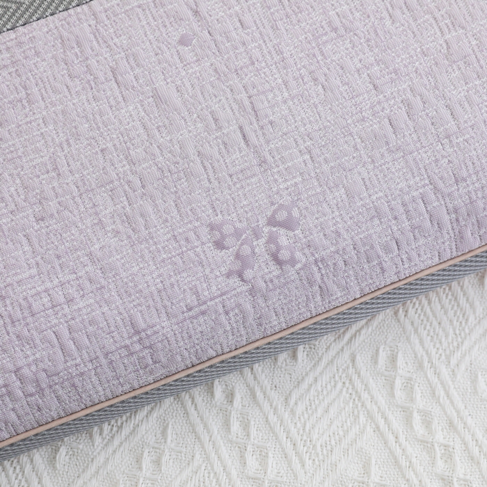 91家纺网 家纺一手货源 找家纺 仁宇枕业 2026新款新品 透气款夏凉凉感丝荞麦枕头枕芯 透气拼色蝴蝶结夏凉枕-双边款粉色