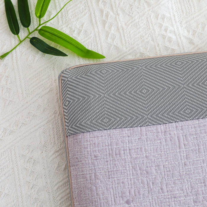 91家纺网 家纺一手货源 找家纺 仁宇枕业 2026新款新品 透气款夏凉凉感丝荞麦枕头枕芯 透气拼色蝴蝶结夏凉枕-双边款粉色