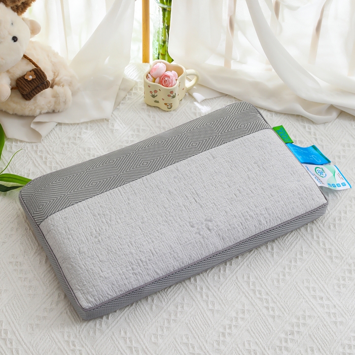 仁宇枕业 2026新款新品 透气款夏凉凉感丝荞麦枕头枕芯 透气拼色蝴蝶结夏凉枕-双边款灰色