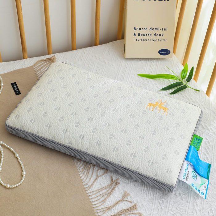 仁宇枕业 2026新款新品 透气款夏凉凉感丝荞麦枕头枕芯 透气三角夏凉枕-双边款灰色