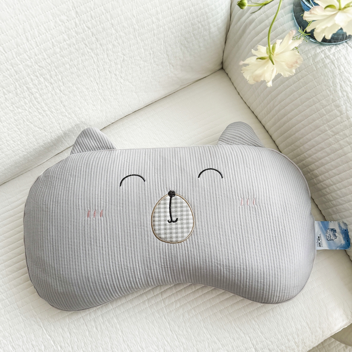 91家纺网 家纺一手货源 找家纺 （总）蔻眠 凉感丝开心熊荞麦护颈枕夏季凉豆豆儿童枕芯学生枕头