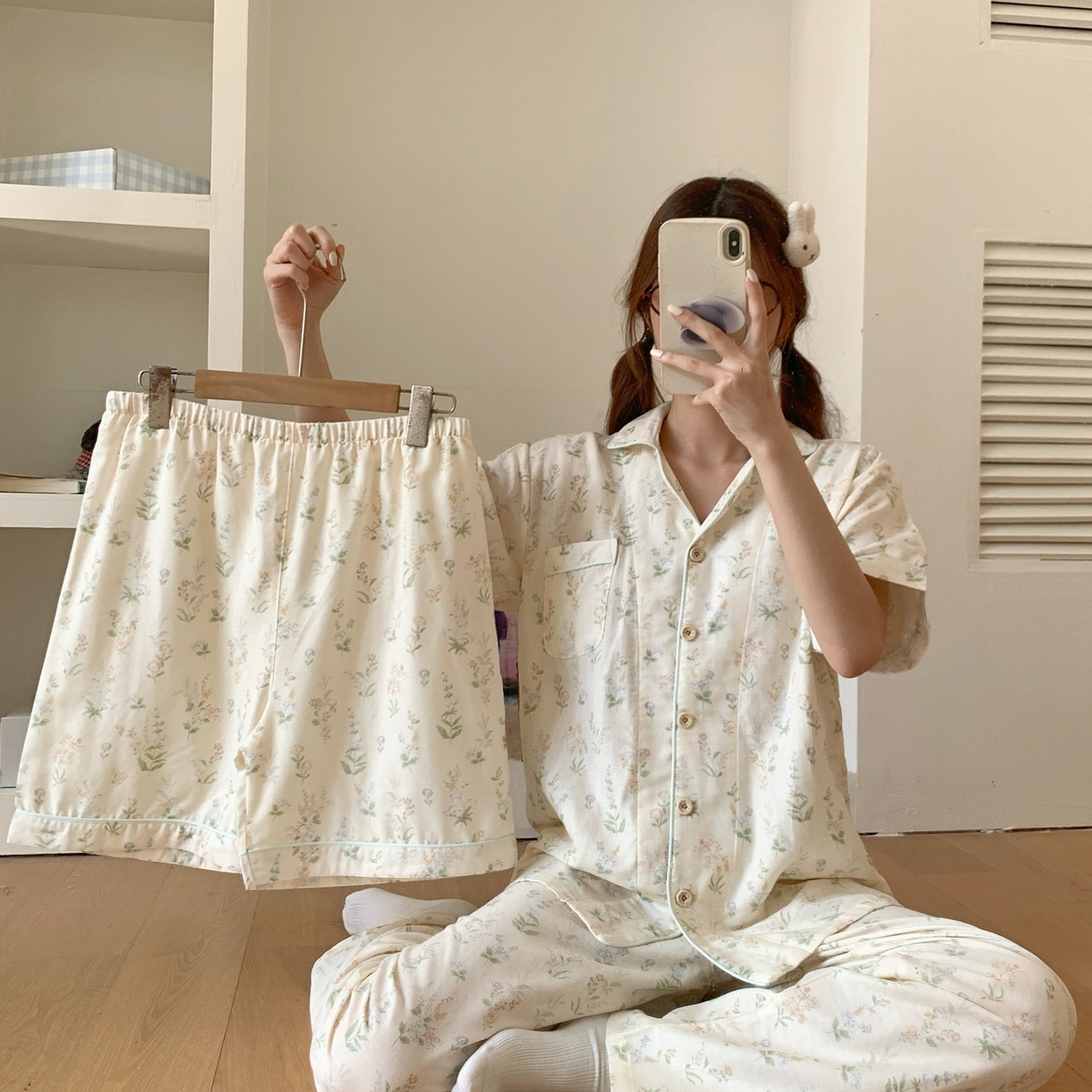 爱思佳 2026新款全棉纯棉双层纱短袖睡衣系列 伴夏