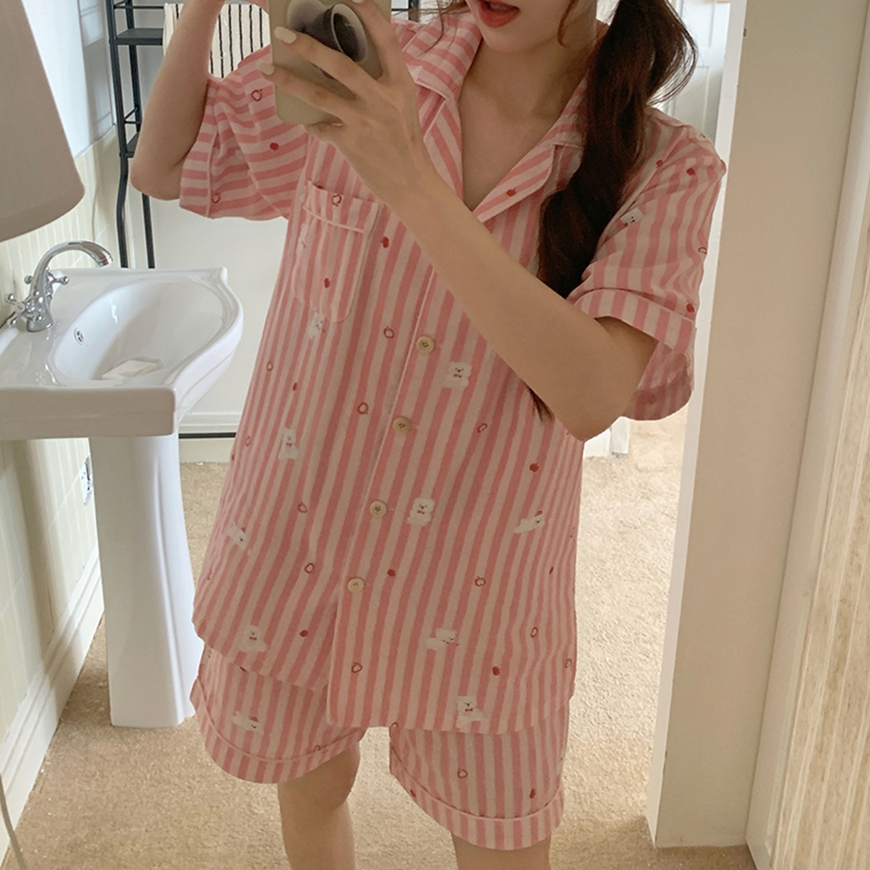 91家纺网 家纺一手货源 找家纺 爱思佳 2026新款全棉纯棉双层纱短袖睡衣系列 西高地