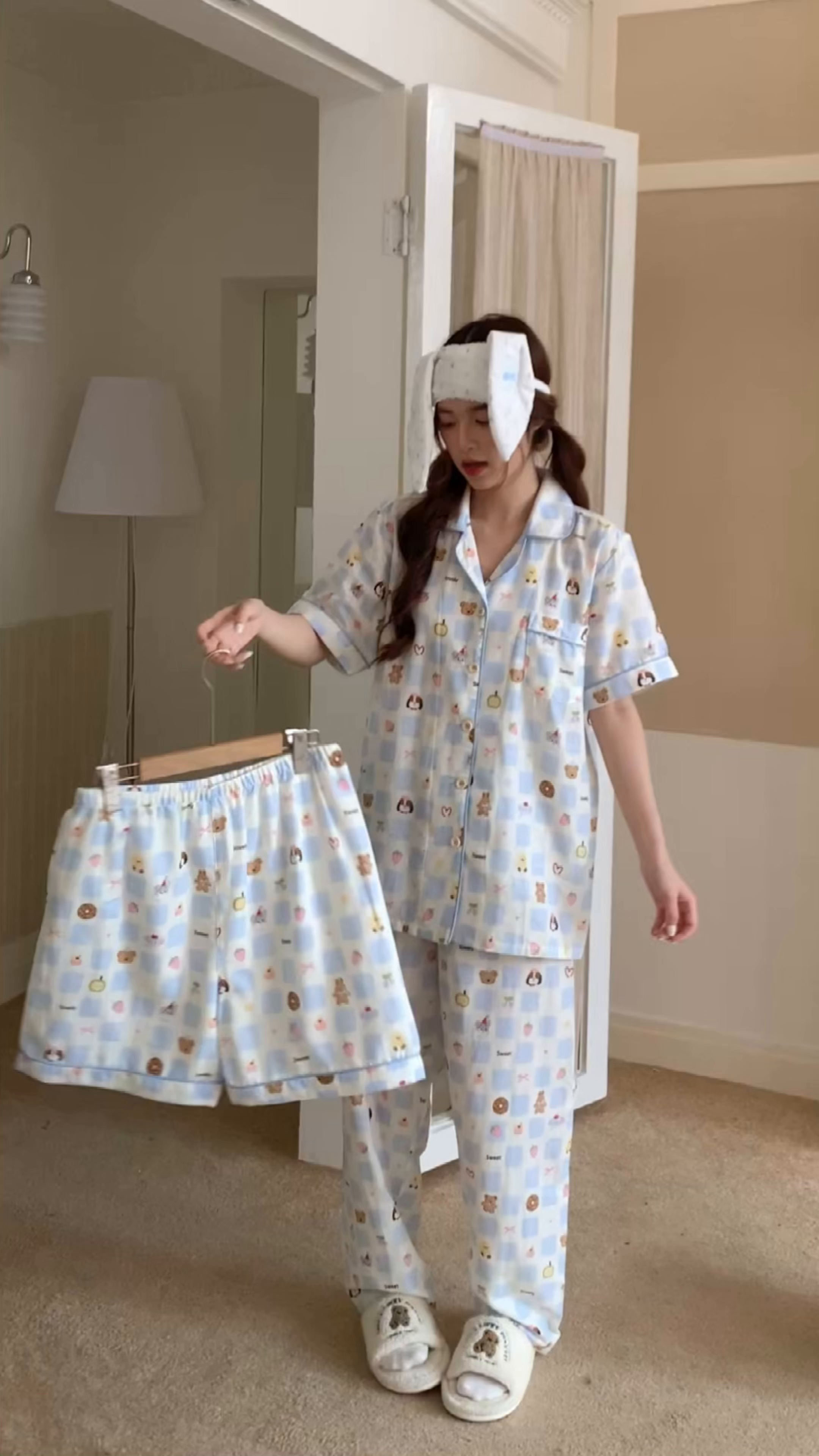 91家纺网 家纺一手货源 找家纺 爱思佳 2026新款全棉纯棉双层纱短袖睡衣系列 消消乐