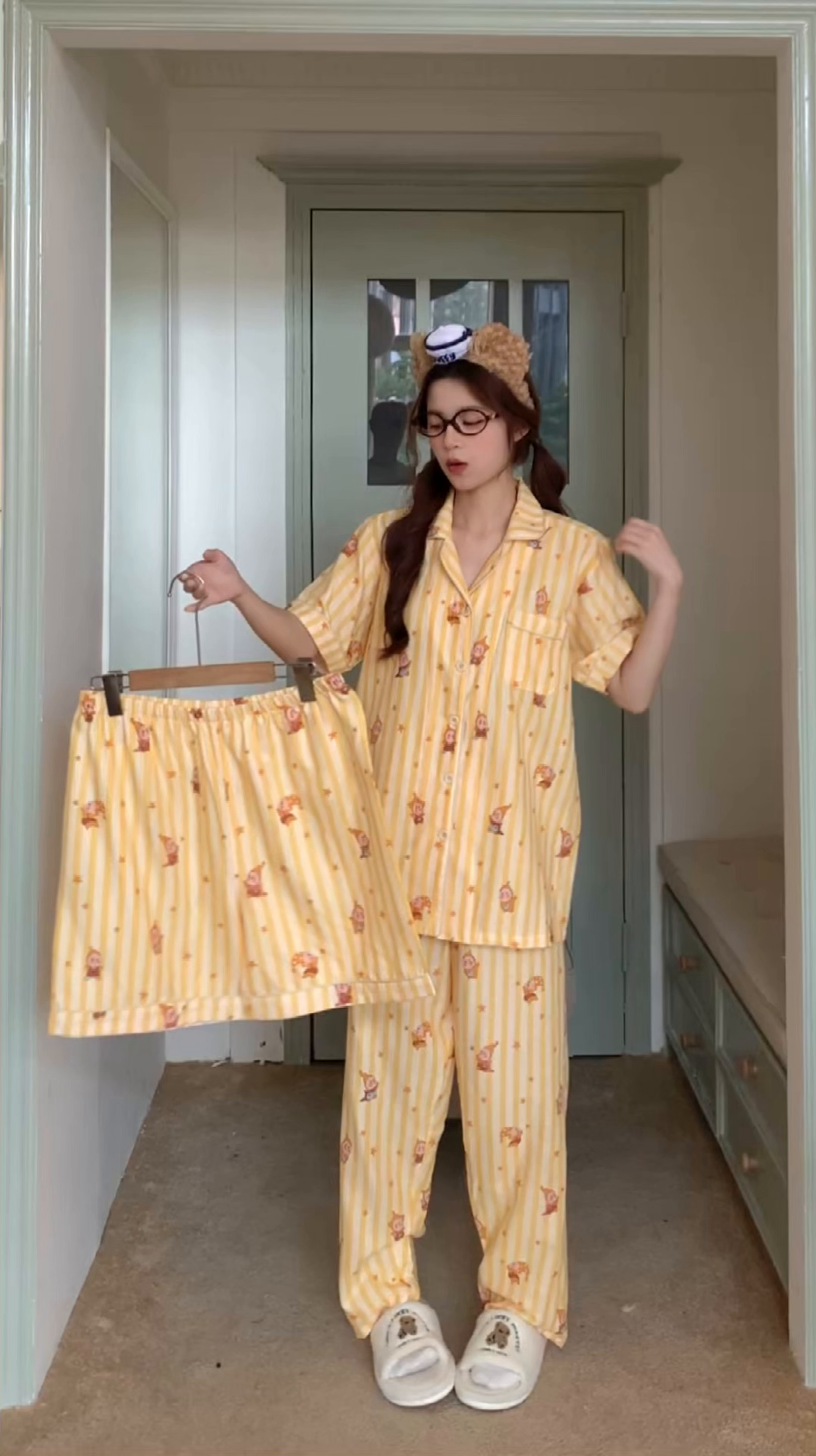 91家纺网 家纺一手货源 找家纺 爱思佳 2026新款全棉纯棉双层纱短袖睡衣系列 萌星