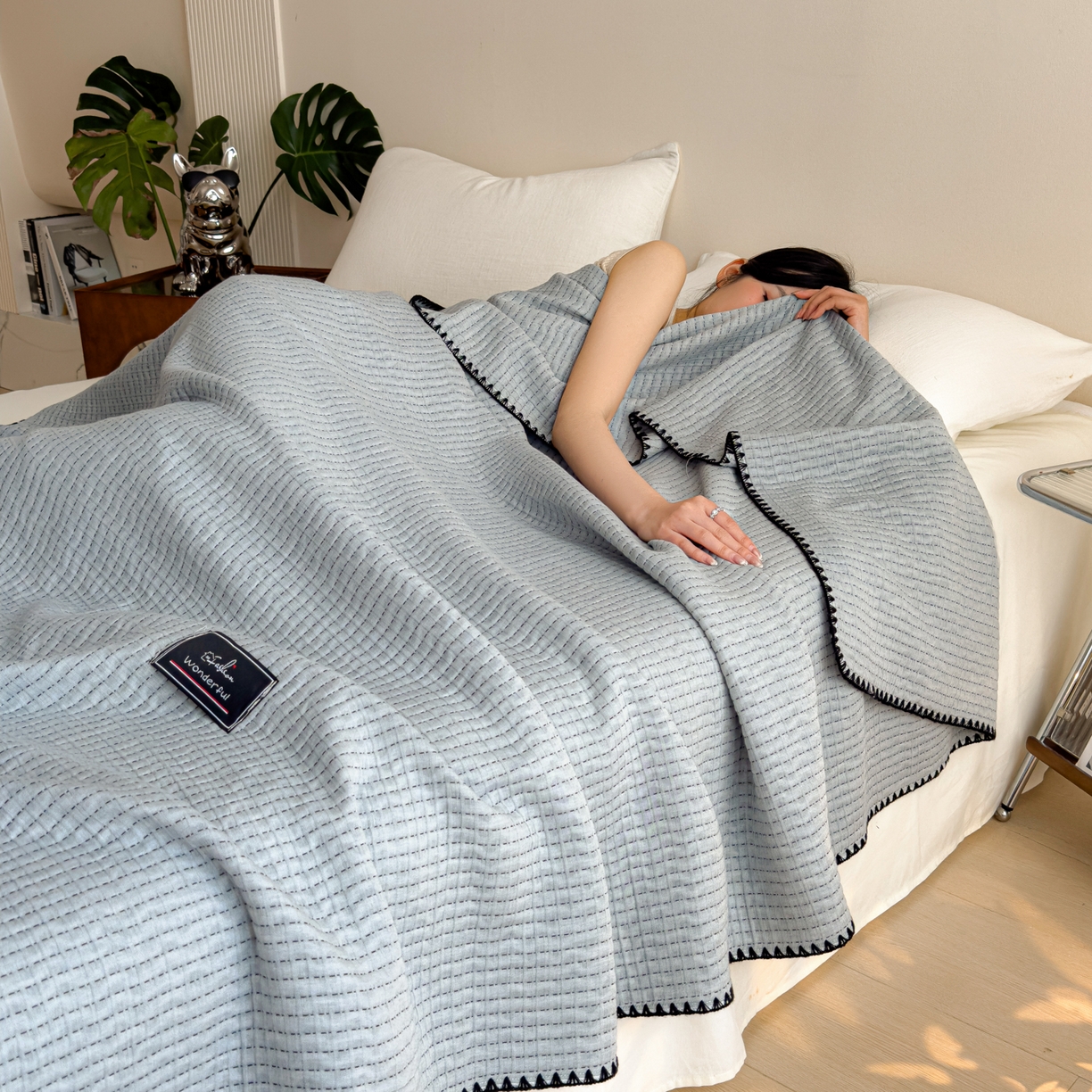 91家纺网 家纺一手货源 找家纺 （总）云恋家纺 2026新款A类全棉毛巾被全棉学生午睡毯薄款夏被沙发空调被办公室披肩毯