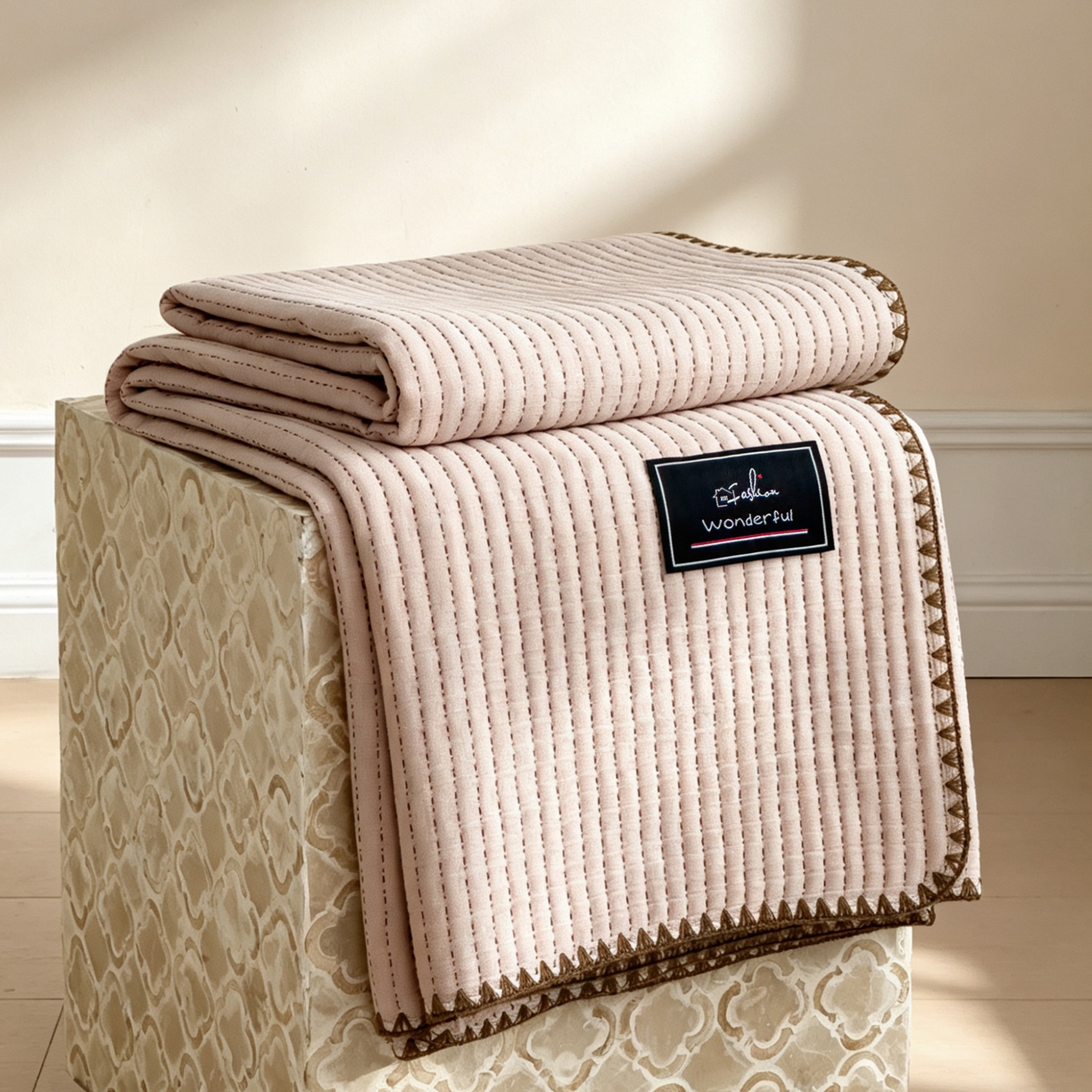 91家纺网 家纺一手货源 找家纺 云恋家纺 2026新款A类全棉毛巾被全棉学生午睡毯薄款夏被沙发空调被办公室披肩毯 初见-迪卡驼