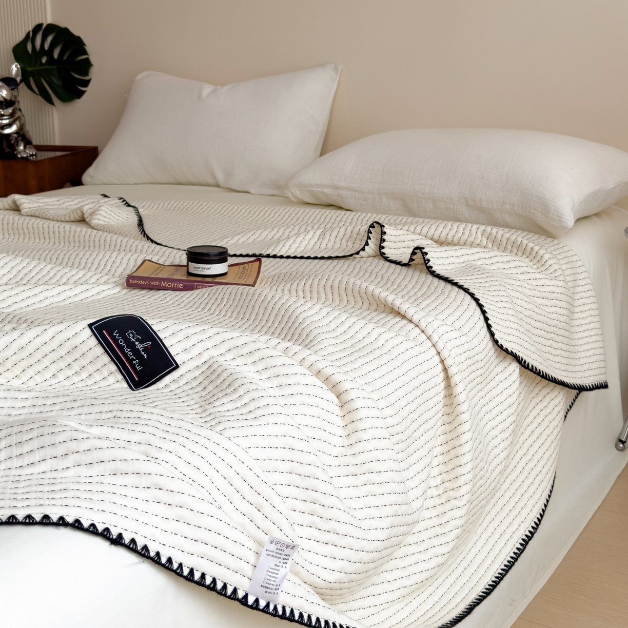 91家纺网 家纺一手货源 找家纺 云恋家纺 2026新款A类全棉毛巾被全棉学生午睡毯薄款夏被沙发空调被办公室披肩毯 初见-月白