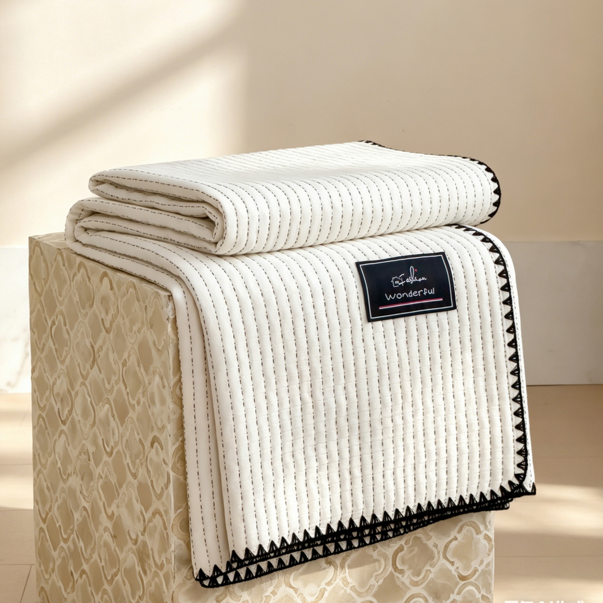 91家纺网 家纺一手货源 找家纺 云恋家纺 2026新款A类全棉毛巾被全棉学生午睡毯薄款夏被沙发空调被办公室披肩毯 初见-月白