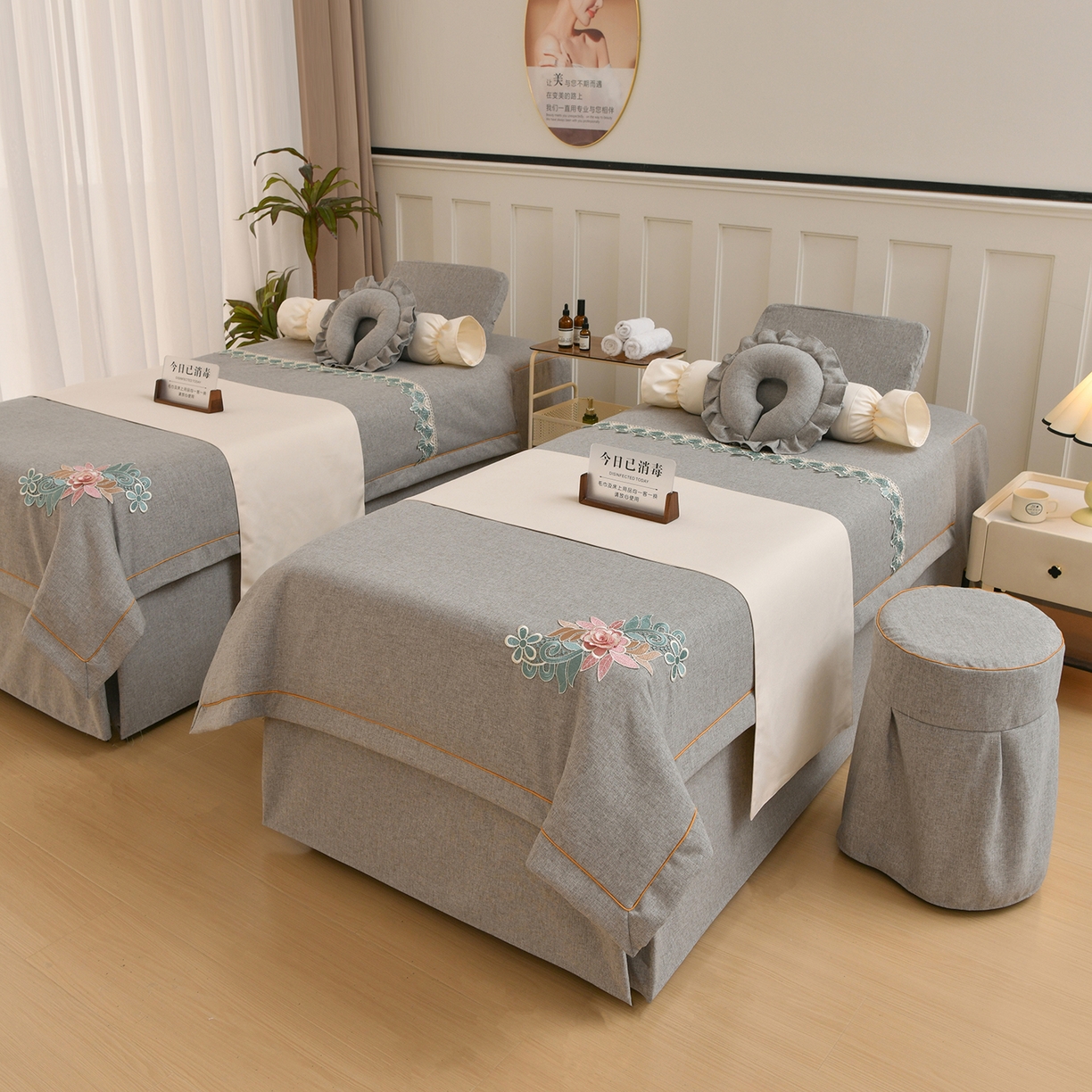 91家纺网 家纺一手货源 找家纺 （总）莉人坊 2026新款彩棉麻床罩-富贵花开