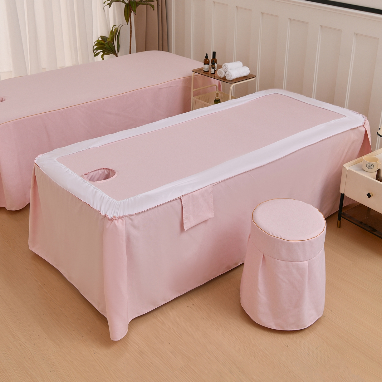 91家纺网 家纺一手货源 找家纺 莉人坊 2026新款彩棉麻床罩-富贵花开 富贵花开-珠粉