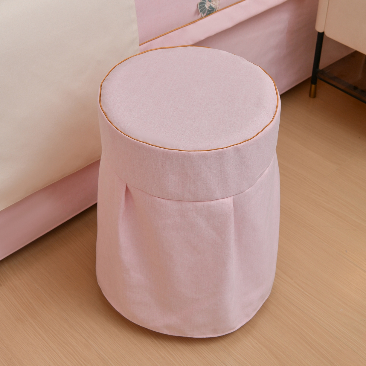 91家纺网 家纺一手货源 找家纺 莉人坊 2026新款彩棉麻床罩-富贵花开 富贵花开-珠粉