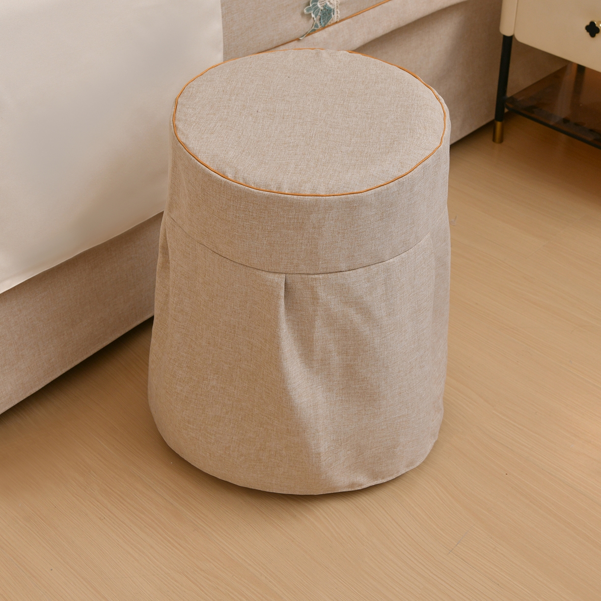 91家纺网 家纺一手货源 找家纺 莉人坊 2026新款彩棉麻床罩-富贵花开 富贵花开-米驼