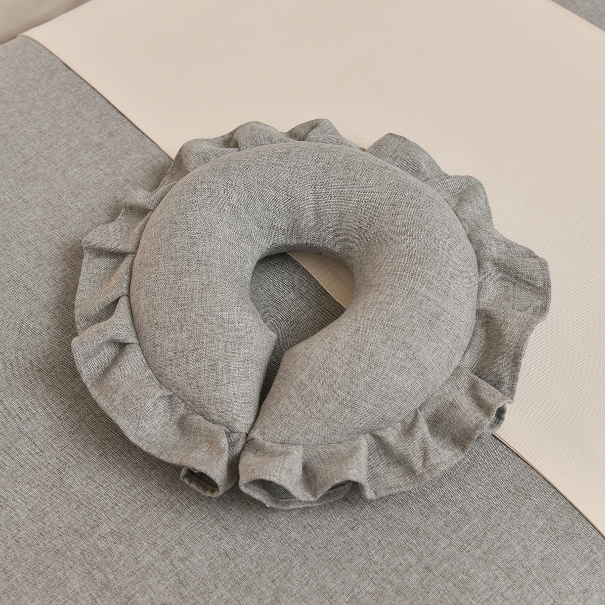 91家纺网 家纺一手货源 找家纺 莉人坊 2026新款彩棉麻床罩-富贵花开 富贵花开-雅灰