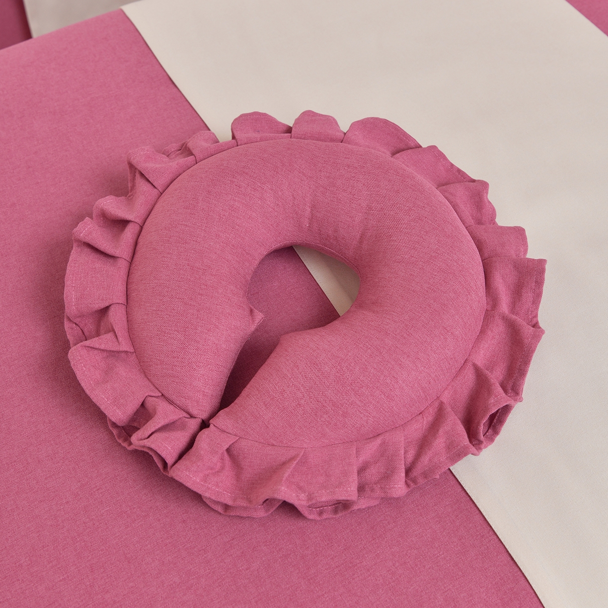 91家纺网 家纺一手货源 找家纺 莉人坊 2026新款彩棉麻床罩-富贵花开 富贵花开-玫红