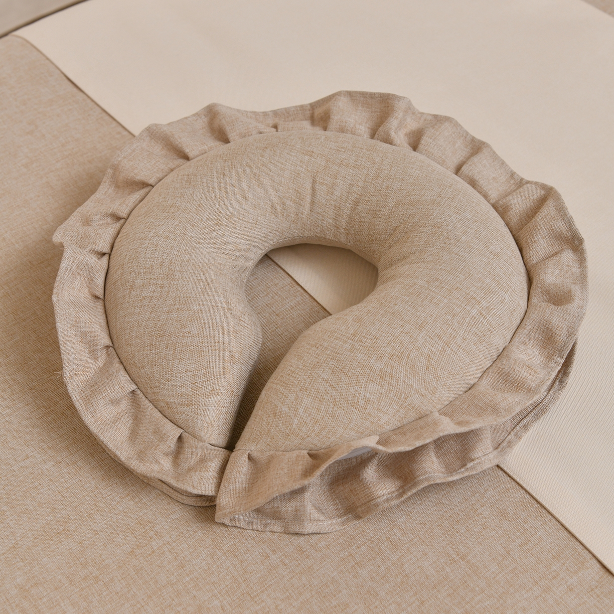 91家纺网 家纺一手货源 找家纺 莉人坊 2026新款彩棉麻床罩-富贵花开 富贵花开-米驼