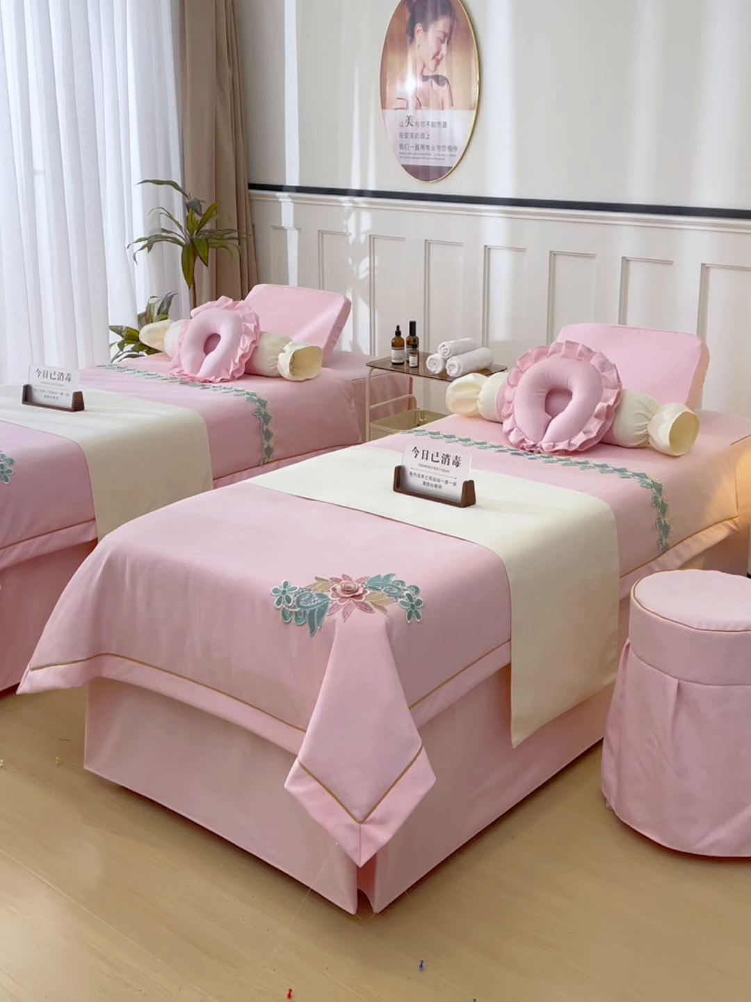 91家纺网 家纺一手货源 找家纺 莉人坊 2026新款彩棉麻床罩-富贵花开 富贵花开-珠粉