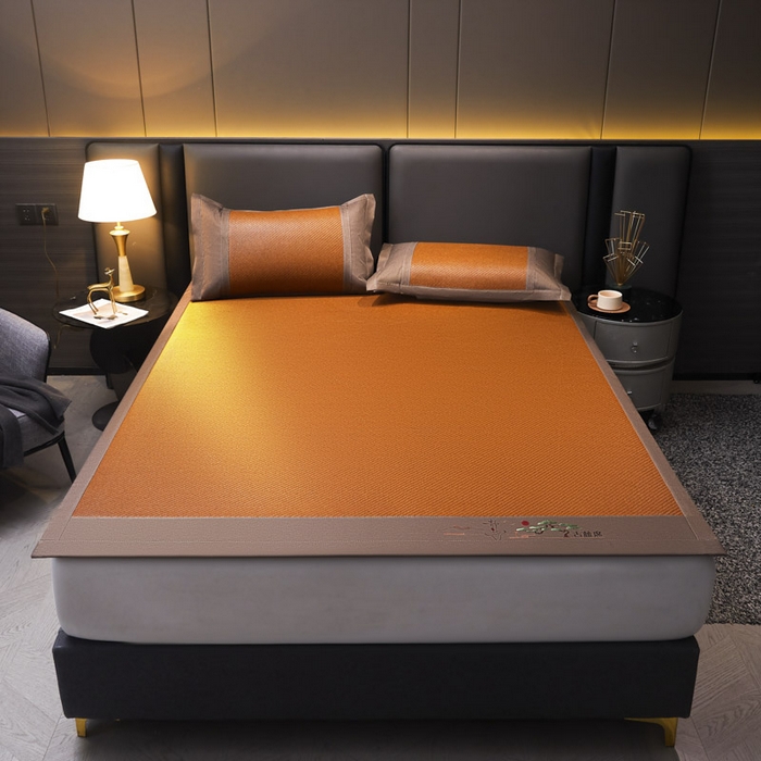 可恩欣 2026新款全新A类第6代植物凉感古藤席-静心 平席 静心咖