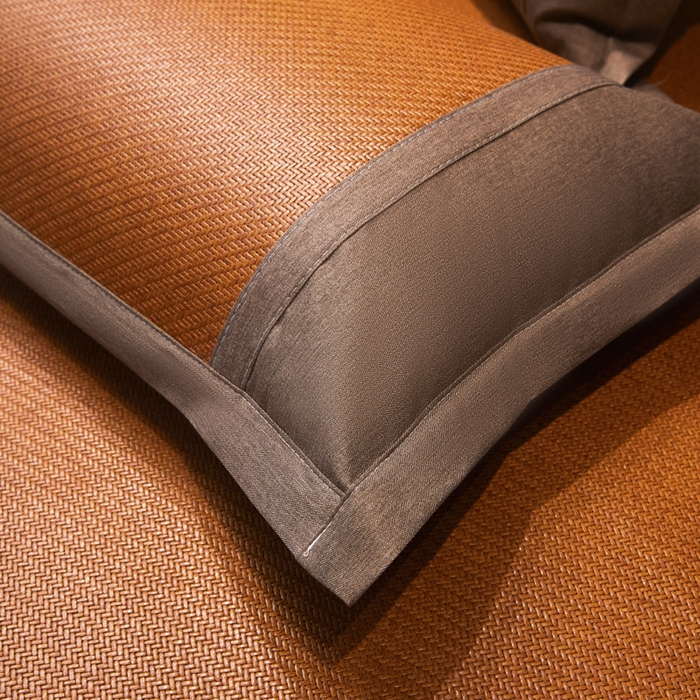 91家纺网 家纺一手货源 找家纺 可恩欣 2026新款全新A类第6代植物凉感古藤席-静心 平席 静心咖