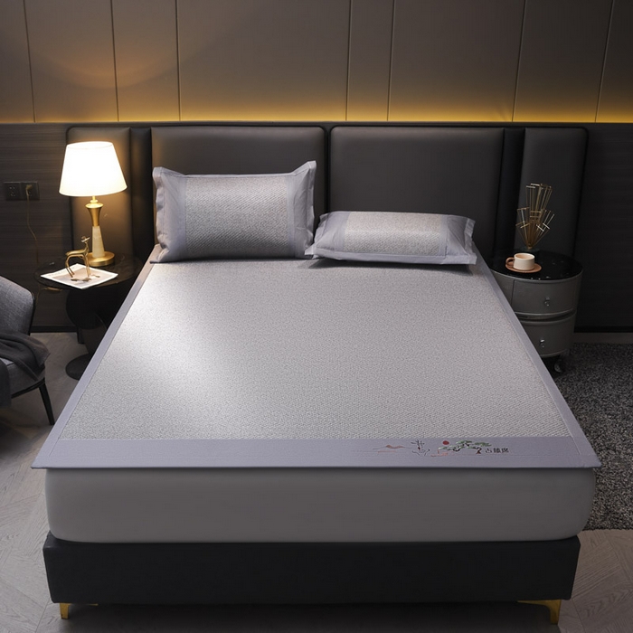 可恩欣 2026新款全新A类第6代植物凉感古藤席-静心 平席 静心灰