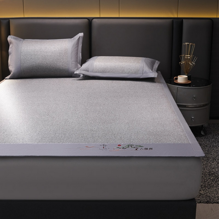 91家纺网 家纺一手货源 找家纺 可恩欣 2026新款全新A类第6代植物凉感古藤席-静心 平席 静心灰