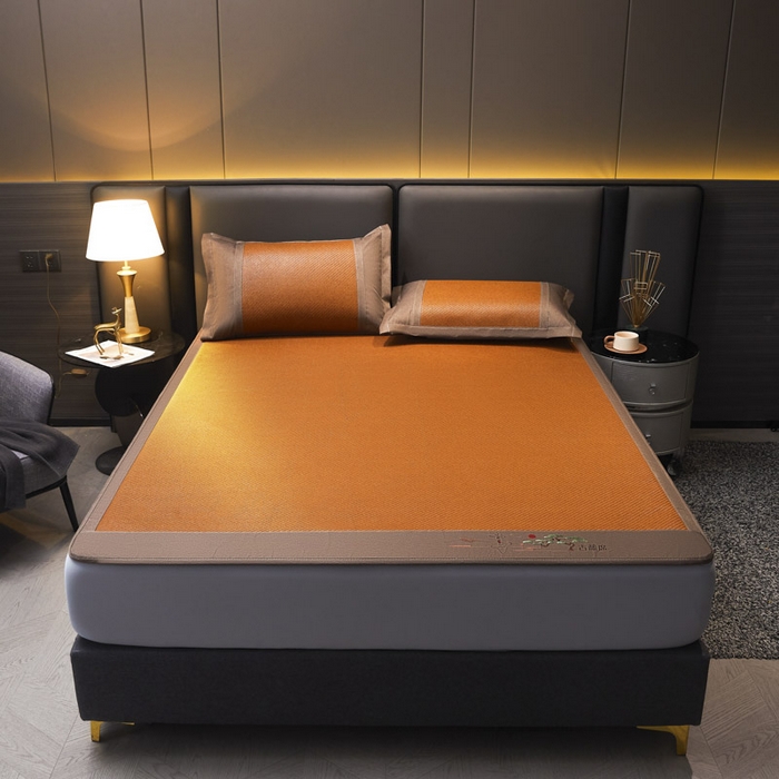 可恩欣 2026新款全新A类第6代植物凉感古藤席-静心 床笠 静心咖