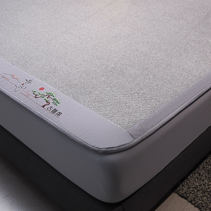 91家纺网 家纺一手货源 找家纺 可恩欣 2026新款全新A类第6代植物凉感古藤席-静心 床笠 静心灰