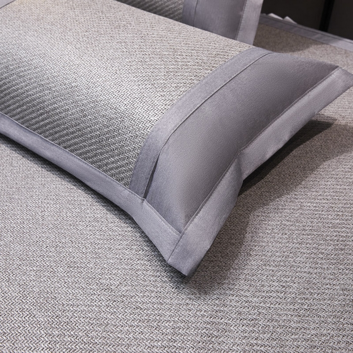 91家纺网 家纺一手货源 找家纺 可恩欣 2026新款全新A类第6代植物凉感古藤席-静心 床笠 静心灰