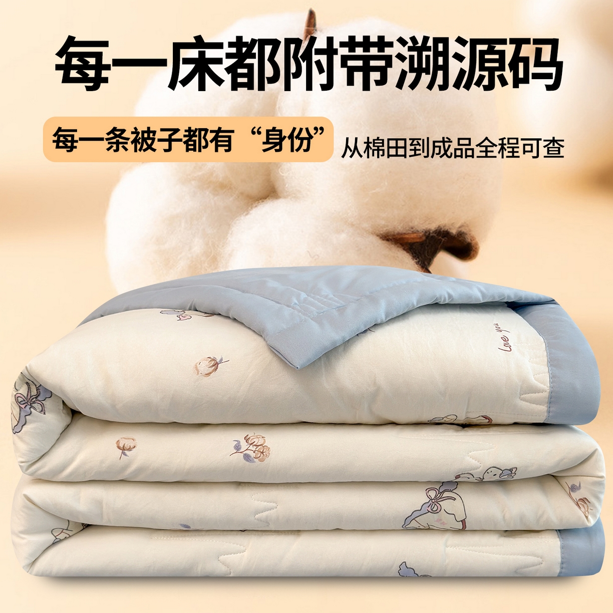 91家纺网 家纺一手货源 找家纺 （总） 2026新款A类印花手包边凌香新疆棉花夏被