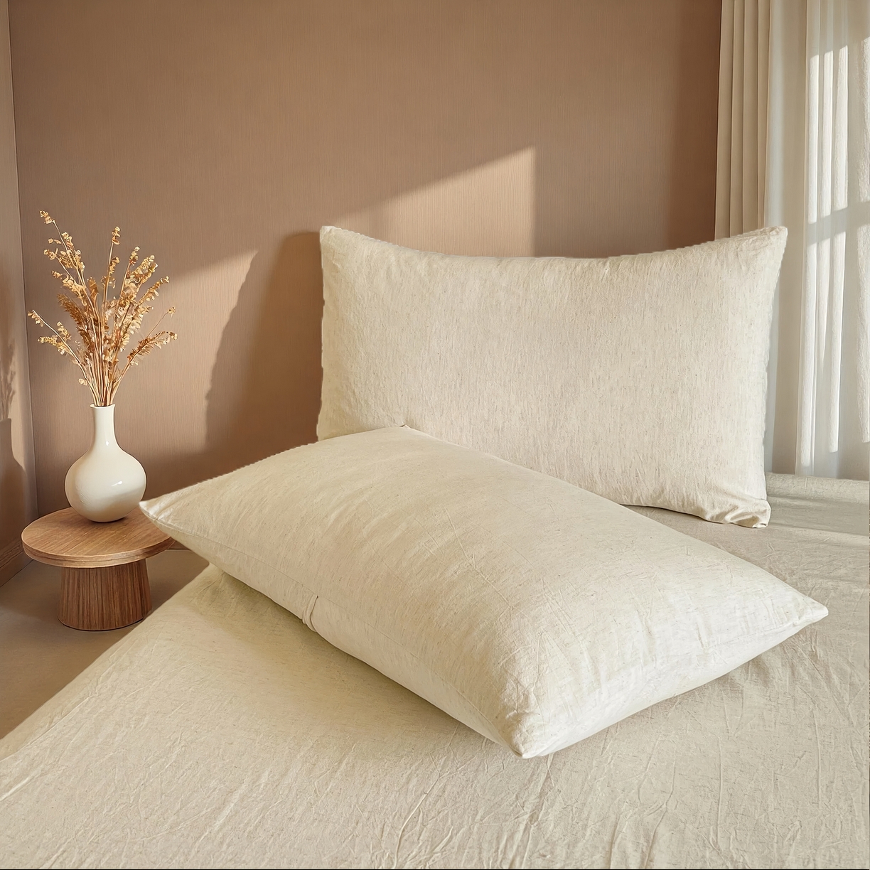 91家纺网 家纺一手货源 找家纺 （总）树下 2026新款A类高支高密棉麻四件套-素麻