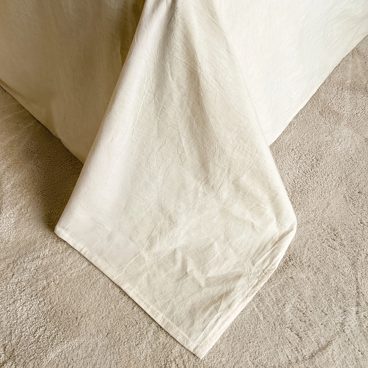 91家纺网 家纺一手货源 找家纺 （总）树下 2026新款A类高支高密棉麻四件套-素麻