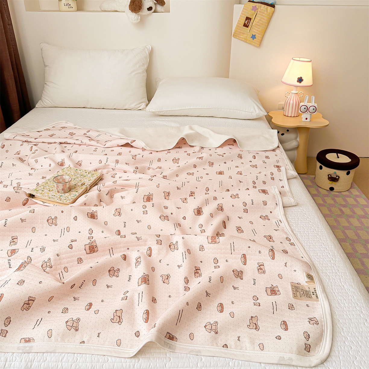 91家纺网 家纺一手货源 找家纺 （总）沐珩家纺 2026新款A类全棉空气印花夏被盖毯幼儿园午睡盖毯床盖夏被