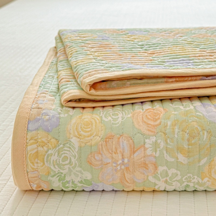 91家纺网 家纺一手货源 找家纺 （总）文黛家居 2026新款全棉双层纱床盖款三件套