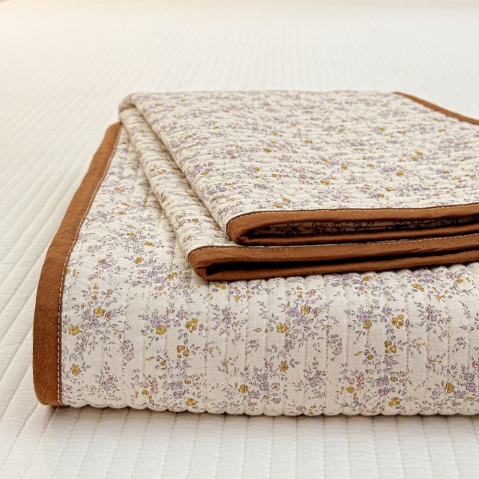 91家纺网 家纺一手货源 找家纺 （总）文黛家居 2026新款全棉双层纱床盖款三件套