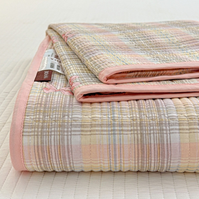 91家纺网 家纺一手货源 找家纺 （总）文黛家居 2026新款全棉双层纱床盖款三件套